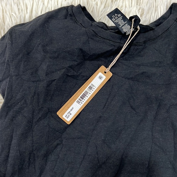 NWT SKIMS Cotton Jersey Ling Sleeved T-shirt - Soot - Picture 5 of 5